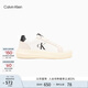 Calvin KleinJeans女士復古ck皮革拼接厚底休閑鞋運動(dòng)鞋老爹鞋禮物YW0161403A-月光白/太空黑38