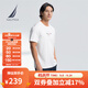諾帝卡（NAUTICA）【商場(chǎng)同款】男裝25春夏新款索羅娜涼感圓領(lǐng)短袖T恤男TO5207 白色1BW L