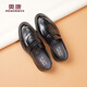 奧康（Aokang）男鞋輕奢皮鞋男款牛皮正裝商務(wù)高檔英倫休閑一腳蹬樂(lè )福鞋LH