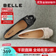 百麗（Belle）牛皮簡(jiǎn)約高跟單鞋商場(chǎng)同款粗跟通勤單鞋B5M1DCQ4 黑色 34 (220mm)