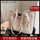 CharisKitty【沈月同款】小c&k包包女款2025年托特包單肩女包七夕情人節禮物 CK女包-白色【送女友老婆走心】