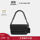 蔻馳（COACH）男士CHARTER 18號翻蓋斜挎包男包 黑色