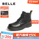 百麗英倫風(fēng)馬丁靴男商場(chǎng)同款休閑靴 黑色6孔-內增高（第二批） 40