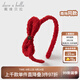 戴維貝拉（DAVE＆BELLA）女寶寶毛絨發(fā)箍冬季新年女童發(fā)飾洋氣兒童頭飾可愛(ài)小童發(fā)卡 紅色【現貨】 other