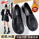 回力樂(lè )福鞋女2025新款春秋英倫黑色女鞋工作單鞋子女軟底jk小皮鞋 黑色素面-底厚3cm 【軟底軟面】 37