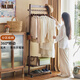 那瀾多好實(shí)木衣帽架落地式掛衣架小型不占地方可移動(dòng)晾衣架家用衣服置物架 浮雕鹿移動(dòng)小號衣帽架