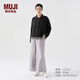 無(wú)印良品 MUJI IDEE 女式 羊毛開(kāi)衫外套 多巴胺 針織衫 GAC82C3A 針織開(kāi)衫 深灰色 均碼(165/88A)