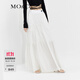 MO&Co.【涼感】松緊高腰長(cháng)款塔裙半身裙白色黑色設計感裙子摩安珂 本白色-第2批 M 165