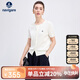 Navigare意大利小帆船女彈力短袖針織開(kāi)衫純色圓領(lǐng)外套2324595501 白 L 
