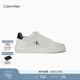 Calvin KleinJeans25男士潮流復古ck皮革拼接厚底休閑小白鞋板鞋禮物YM01198 01W-白色/黑色 41