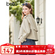 百圖betu女裝2023秋季新款風(fēng)衣經(jīng)典英倫風(fēng)氣質(zhì)翻領(lǐng)短款風(fēng)衣女2308T56 卡其色 M