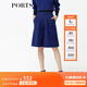 PORTS寶姿 秋季新品女裝簡約A廓形闊腿七分褲SB9P015BZF010 深藍 S (4)