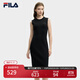 FILA 斐樂(lè )官方女裝連衣裙2025年夏季新品修身顯瘦無(wú)袖背心裙打底裙子 正黑色-BK M 165/84A/M