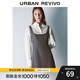 UR秋冬新款女裝學(xué)院風(fēng)格紋撞色拼接無(wú)袖連衣裙UYU740020 咖棕格子 M