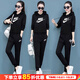 耐克（NIKE）女裝套裝 秋季新款經(jīng)典運動(dòng)大logo衛衣上衣外套休閑長(cháng)褲 兩件套 經(jīng)典黑連帽衛衣套裝/新到 M/160