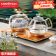 金灶（KAMJOVE）底部自動(dòng)上水電熱水壺泡茶專(zhuān)用電茶壺 茶臺燒水壺恒溫一體玻璃燒水煮茶泡茶壺H8 香檳金