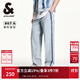 杰克·瓊斯（JACK&JONES）秋季時(shí)尚簡(jiǎn)約百搭流行潮男士淺藍色撞色水洗牛仔褲男裝225132040 C42淺牛仔藍 常規 32 175 W32/L32