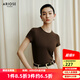 艾諾絲雅詩(shī)【商場(chǎng)同款】2025秋季新品修身百搭短袖顯瘦T恤上衣女40716159 紅棕色 L