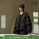 日著(zhù)原創(chuàng  )設計拼接刺繡輕薄羽絨服2024冬季新款小個(gè)子圓領(lǐng)外套女士 靜夜黑 S
