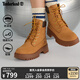 添柏嵐（Timberland）官方踢不爛女鞋大黃靴高幫厚底增高防潑水|A6GCF A6GCF754/小麥色 36
