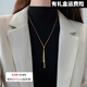 次嘉高領(lǐng)毛衣鏈裝飾項鏈長(cháng)款2025夏配飾百搭衣服掛件吊墜輕奢感 18K金色 三角毛衣鏈