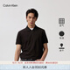 Calvin KleinJeans【吸濕速干】25夏季男士休閑通勤ck半拉鏈短袖POLO40QM421 UB1-太空黑 L