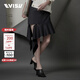 EVISU KURO 女士海鷗圖案半身裙2ESGNW1KL279FF 黑色 S