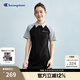 Champion冠軍插肩袖Polo領(lǐng)連衣裙2025春季新款潮牌短裙撞色修身 黑色 L