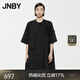 JNBY/江南布衣【立體花卉】春夏連衣裙女府綢短袖H型設計感5O4G10950 001/本黑 XS
