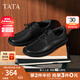 他她（TATA）2025秋商場(chǎng)同款純色舒適百搭休閑皮鞋男新款MGD03CM5 黑色 41