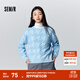 森馬毛衣女冬寬松時(shí)尚氣質(zhì)圓領(lǐng)針織衫優(yōu)雅千鳥(niǎo)格套頭衫女裝內搭 藍色調00388 M