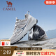駱駝（CAMEL）運動(dòng)鞋子男秋季男鞋網(wǎng)面透氣輕便軟彈跑步鞋厚底增高休閑徒步鞋 G15S171010 元祖灰/藍 41
