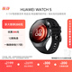 HUAWEI WATCH 5 42mm基礎款深錆色不銹鋼表殼幻月黑氟橡膠表帶首創(chuàng  )X-TAP智感窗eSIM通信手表華為智能手表