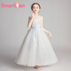 Smartiden國際品牌女童禮服公主裙生日小女孩花童婚紗兒童主持人鋼琴演出服 白色無(wú)袖【長(cháng)款】 100 cm