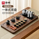豪峰整套茶具套裝全自動(dòng)燒水壺一體實(shí)木茶盤(pán)家用客廳泡茶臺中秋節禮物 【加厚款胡桃色茶盤(pán)/智能電器/黑陶茶具】91*43cm