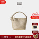 ECODAY托特包通勤包包女包大容量單肩手提小眾編織包生日禮物送女朋友 香檳色(小號)