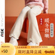 ASK JUNIOR兒童女童褲子2025秋針織長(zhǎng)褲花朵裝飾休閑褲寶寶運(yùn)動(dòng)褲 米色 120