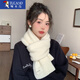 啄木鳥(niǎo)圍巾女針織毛線(xiàn)2024新款冬季百搭韓版短圍脖純色保暖時(shí)尚學(xué)院風(fēng)潮 奶白色