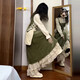 天啟世紀韓系減齡搭配一整套裝2025新款感法式假兩件連衣裙子女秋冬季 綠色【新年戰袍/漂亮獨特冬裙/miu里miu氣穿搭 S 40/45kg