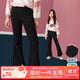 ASK JUNIOR女童褲子2025秋冬季兒童加絨保暖長(cháng)褲休閑時(shí)尚喇叭褲 黑色 160