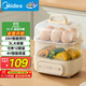 美的（Midea）【政府補貼】煮蛋器蒸蛋器雙層家用迷你小蒸鍋 早餐雞蛋羹自動(dòng)斷電防干燒便攜式家用MZ-ZDE2015D