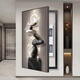 科芝石來(lái)運轉高檔電表箱裝飾畫(huà)2025新款現代風(fēng)高級感配電箱弱電箱蓋板 T133320 50*100【容納43*93*3.5cm厚】 35MM加厚鋁合金邊框+進(jìn)口油畫(huà)布面 【雙層側開(kāi)】尊貴黑色邊框【左開(kāi)