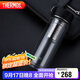 膳魔師（THERMOS）雙層玻璃400ml男女水杯茶杯水紋行者帶茶漏杯TCGB-400-D-BK 黑色