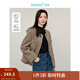 茵曼（INMAN）2024冬季女裝新款優(yōu)雅小香風(fēng)復古圓領(lǐng)短款顯瘦羊羔絨外套 土卡其 S