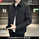 CAIDEN KETCH品牌男裝夾克男士2025春秋季新款翻領(lǐng)行政外套男商務(wù)休閑潮流上衣 高檔黑色 【現貨速達】 XL 【建議120-135斤】