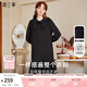兩三事長(cháng)袖連衣裙秋冬女法式復古襯衫長(cháng)裙黑色內搭裙子四目無(wú)他人 黑色  M