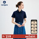 Navigare意大利小帆船女士純色翻領(lǐng)T恤短袖保羅polo衫2325525528 深藍 XL