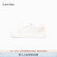Calvin KleinJeans女士復古ck皮革拼接厚底休閑鞋運動(dòng)鞋老爹鞋禮物YW01614 0LA-月光白 38