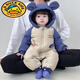 G.duck小黃鴨新款嬰兒羽絨服連體衣0-2歲1男童女童寶寶幼兒冬裝爬服哈衣 藍色拼接小汽車(chē) 加絨內里 66 cm 建議7-15斤