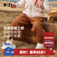 Q21兒童太陽(yáng)絨衛褲男女童寶寶加絨加厚保暖長(cháng)褲子休閑百搭秋季新 焦糖咖 130 cm